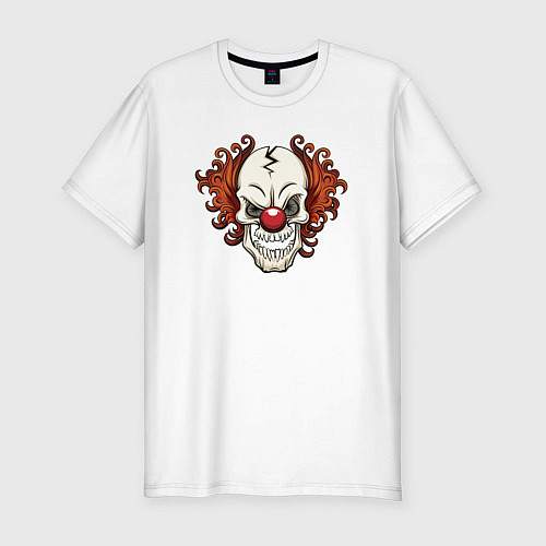 Мужская slim-футболка Clown skull / Белый – фото 1