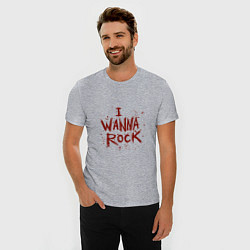 Футболка slim-fit I Wanna Rock - Я хочу зажигать, цвет: меланж — фото 2