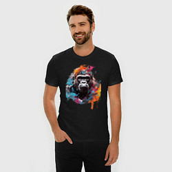 Футболка slim-fit Граффити с гориллой, цвет: черный — фото 2