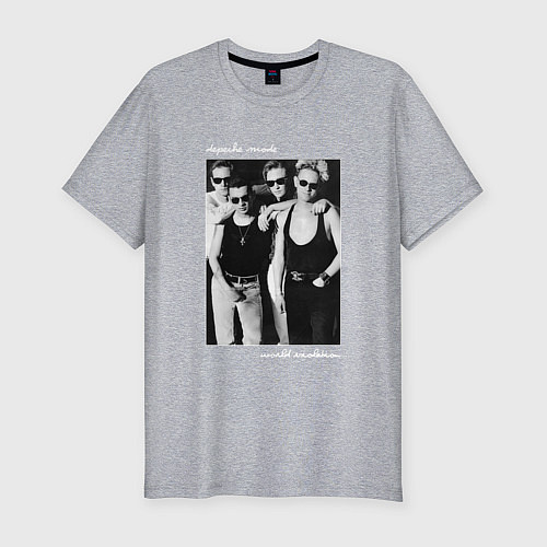 Мужская slim-футболка Depeche Mode World Violation Tour - Band Design / Меланж – фото 1