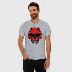 Футболка slim-fit Red skull, цвет: меланж — фото 2