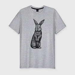 Мужская slim-футболка Кролик стоит