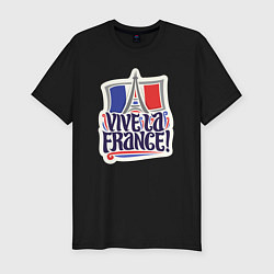 Футболка slim-fit Vive la France, цвет: черный