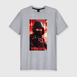 Мужская slim-футболка Roblox fire ninja