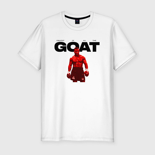 Мужская slim-футболка GOAT - Mike Tyson / Белый – фото 1