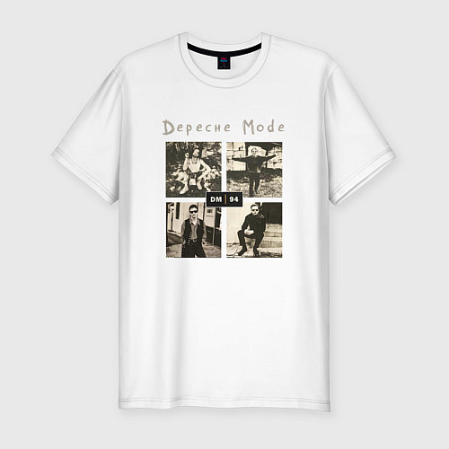 Мужская slim-футболка Depeche Mode - Exotic Tour Band / Белый – фото 1