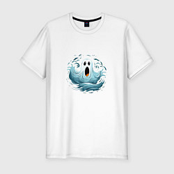 Мужская slim-футболка Привидение на хэллоуин