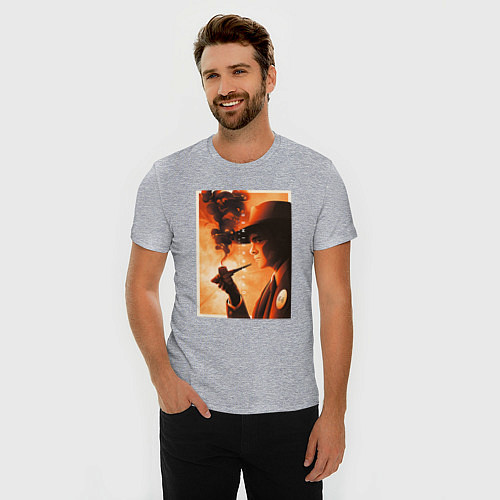 Мужская slim-футболка Оппенгеймер К-6 / Меланж – фото 3
