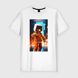 Футболка slim-fit Roblox orange man, цвет: белый
