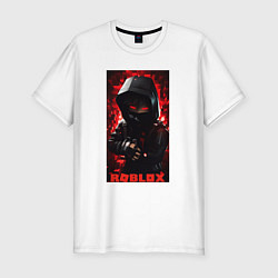 Футболка slim-fit Roblox black man, цвет: белый