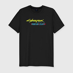 Футболка slim-fit Cyberpunk 2077 phantom liberty logo v1, цвет: черный