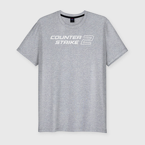 Мужская slim-футболка Counter Strike 2 лого / Меланж – фото 1