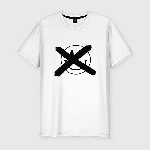 Мужская slim-футболка No smile / Белый – фото 1