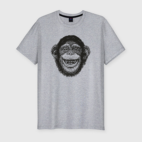 Мужская slim-футболка Smile monkey / Меланж – фото 1