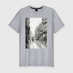 Футболка slim-fit Черно-белый париж, цвет: меланж