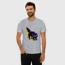 Футболка slim-fit Глюк кот - Technical Glitch, цвет: меланж — фото 2