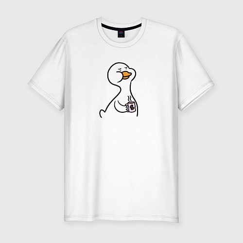 Мужская slim-футболка Гусь с утра / Белый – фото 1