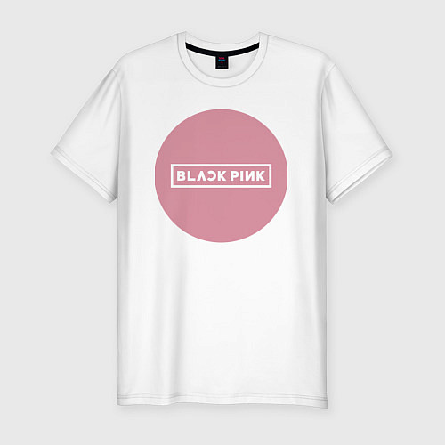 Мужская slim-футболка Black pink - emblem - group / Белый – фото 1