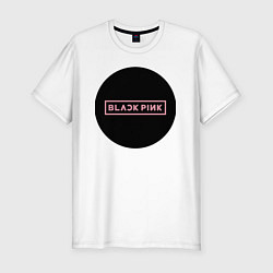 Мужская slim-футболка Black pink - logotype - group - South Korea