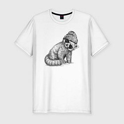 Мужская slim-футболка Малая панда хипстер