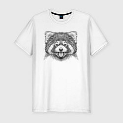 Мужская slim-футболка Голова рыжей панды