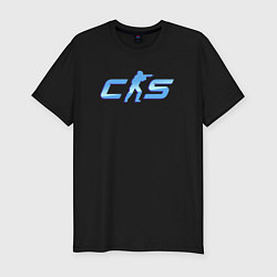 Футболка slim-fit CS2 blue logo, цвет: черный