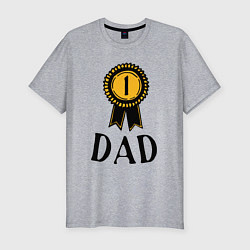 Футболка slim-fit Папуля номер один, цвет: меланж