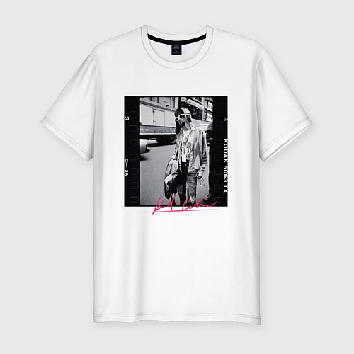 Мужская slim-футболка Kurt Cobain - The Last Session / Белый – фото 1