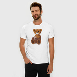 Футболка slim-fit Мишка с кружкой какао, цвет: белый — фото 2
