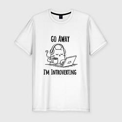 Мужская slim-футболка Кот - интроверт