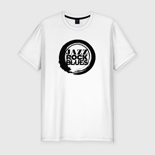Мужская slim-футболка Jazz rock blues 1 / Белый – фото 1