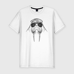 Мужская slim-футболка Морж модный