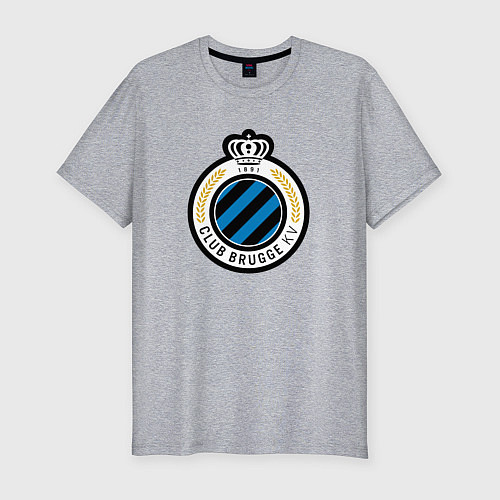 Мужская slim-футболка Brugge fc sport / Меланж – фото 1