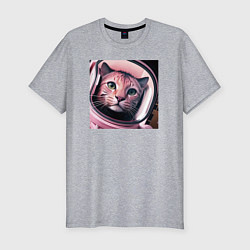 Мужская slim-футболка Рысь космонавт