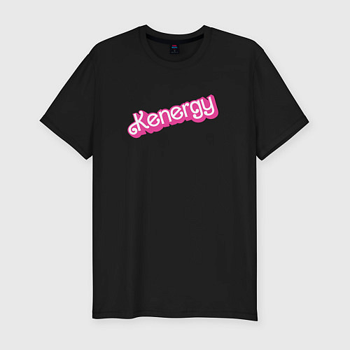 Мужская slim-футболка Kenergy - в ретро стиле барби / Черный – фото 1