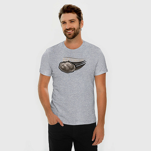 Мужская slim-футболка Asteroid / Меланж – фото 3