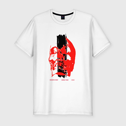 Мужская slim-футболка Depeche Mode - Memento Mori tour skull / Белый – фото 1
