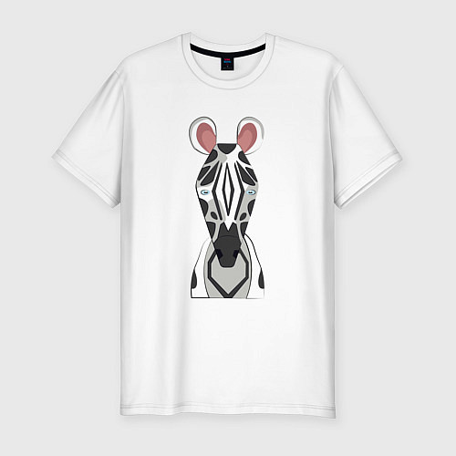 Мужская slim-футболка Zebra view / Белый – фото 1