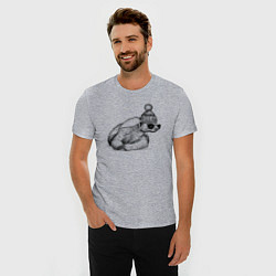Футболка slim-fit Медоед стильный, цвет: меланж — фото 2