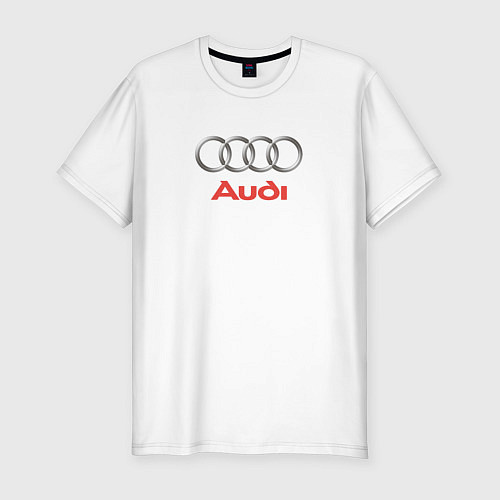 Мужская slim-футболка Audi brend / Белый – фото 1