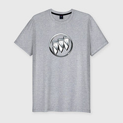 Мужская slim-футболка Buick grey auto logo
