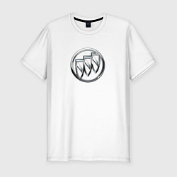 Мужская slim-футболка Buick grey auto logo