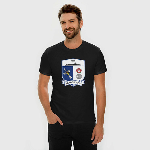 Мужская slim-футболка Барроу фк англия / Черный – фото 3