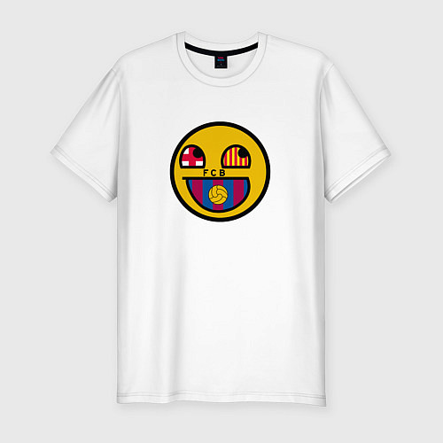 Мужская slim-футболка Barcelona smile / Белый – фото 1