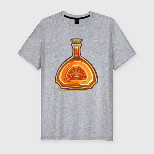 Мужская slim-футболка Cognac / Меланж – фото 1