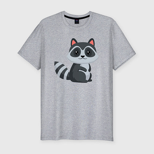 Мужская slim-футболка Милейший енотик / Меланж – фото 1