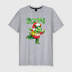 Футболка slim-fit Новогодний дракон 2024, цвет: меланж