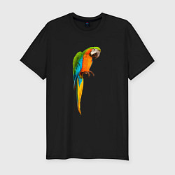 Футболка slim-fit Попугайчик интересно смотрит, цвет: черный