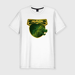 Футболка slim-fit Знак дракон, цвет: белый