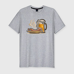 Мужская slim-футболка Пенное и сосисочки